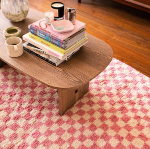 Pink Berber nursery soft wool rug