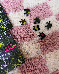 Pink Berber nursery soft wool rug