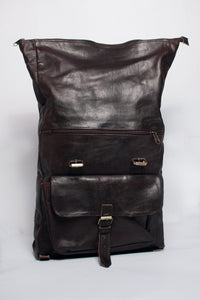 Luxury Leather Roll Top Backpack - GFM -giftsfrommorocco-morocco leather