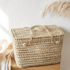 Palm Leaf Storage - Basket wicker Storage Trunk large basket