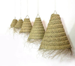 Seagrass Lampshades , Chandelier Luminaire Lampshade made by Palm Leaf in Morocco