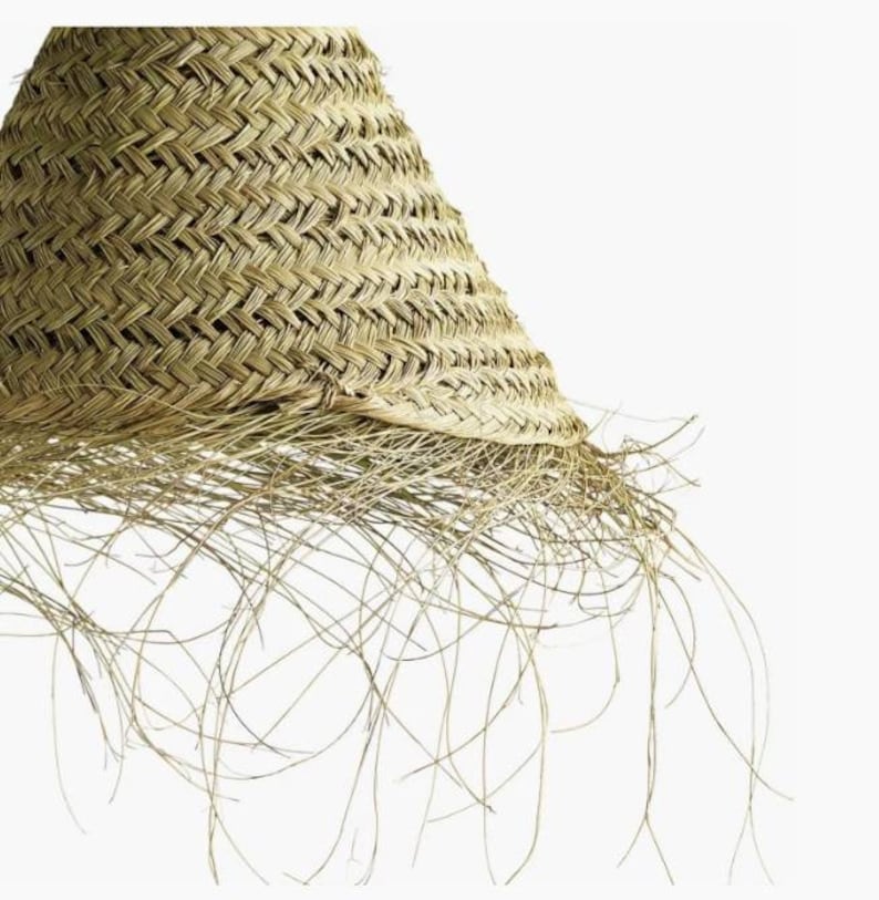 Seagrass Lampshades , Chandelier Luminaire Lampshade made by Palm Leaf in Morocco