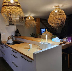 Seagrass Lampshades made by Palm Leaf in Morocco