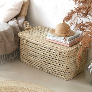 Palm Leaf Storage - Basket wicker Storage Trunk large basket