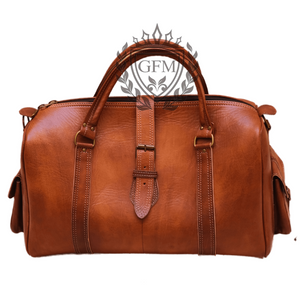 Leather travel bag Tan Color