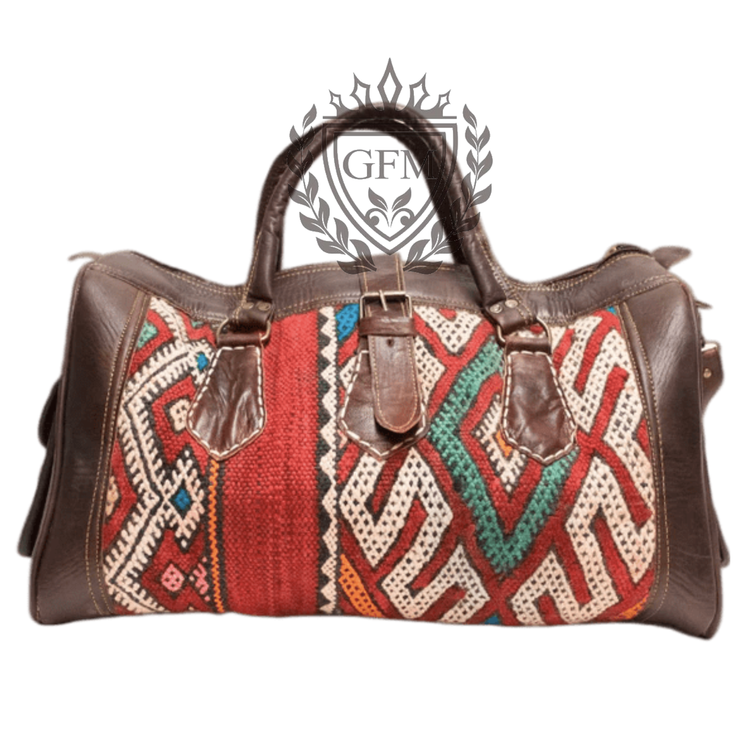 Travel Adventure Leather Bag Kilim Boho Weekender Bag Kilim 