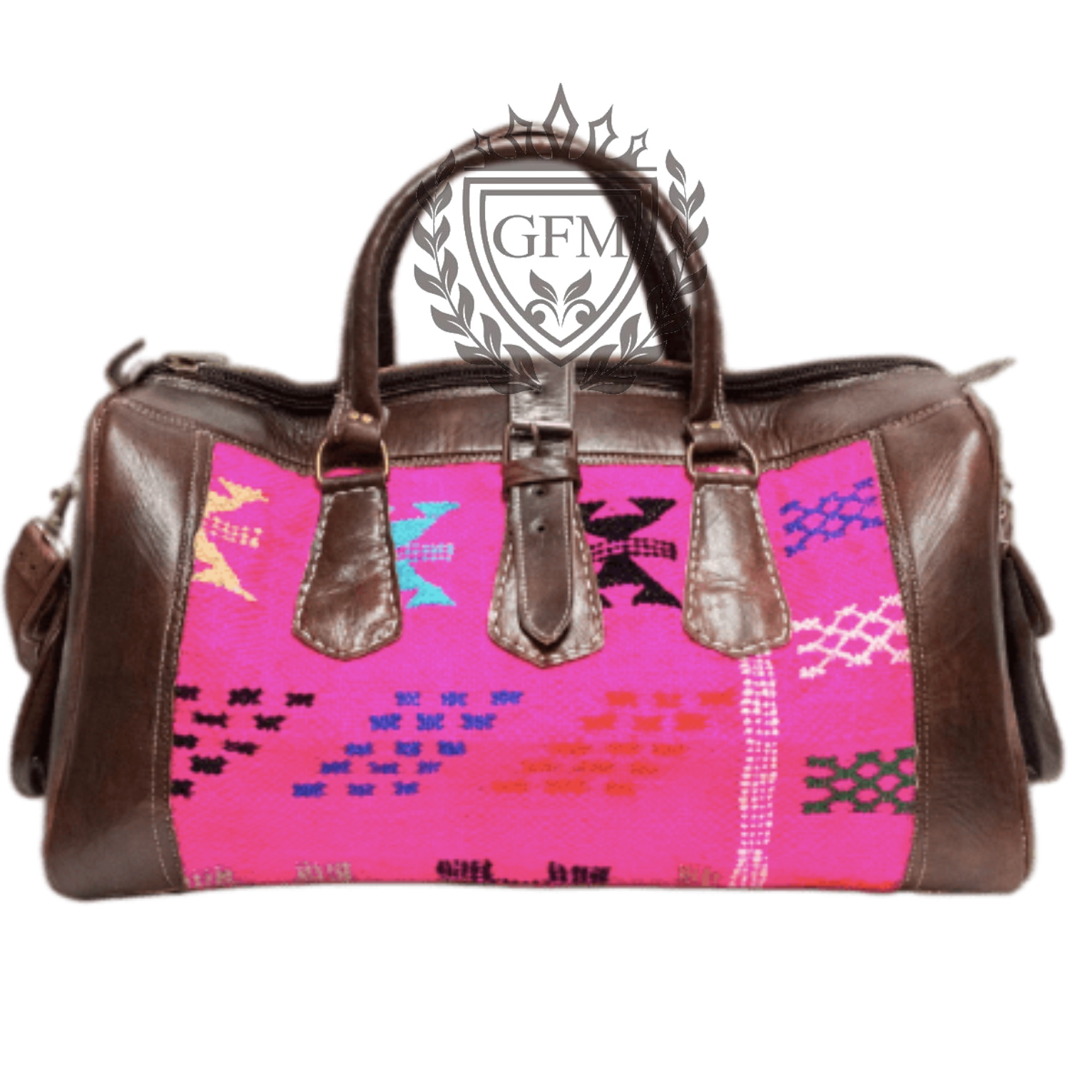 Pink leather travel bag shop