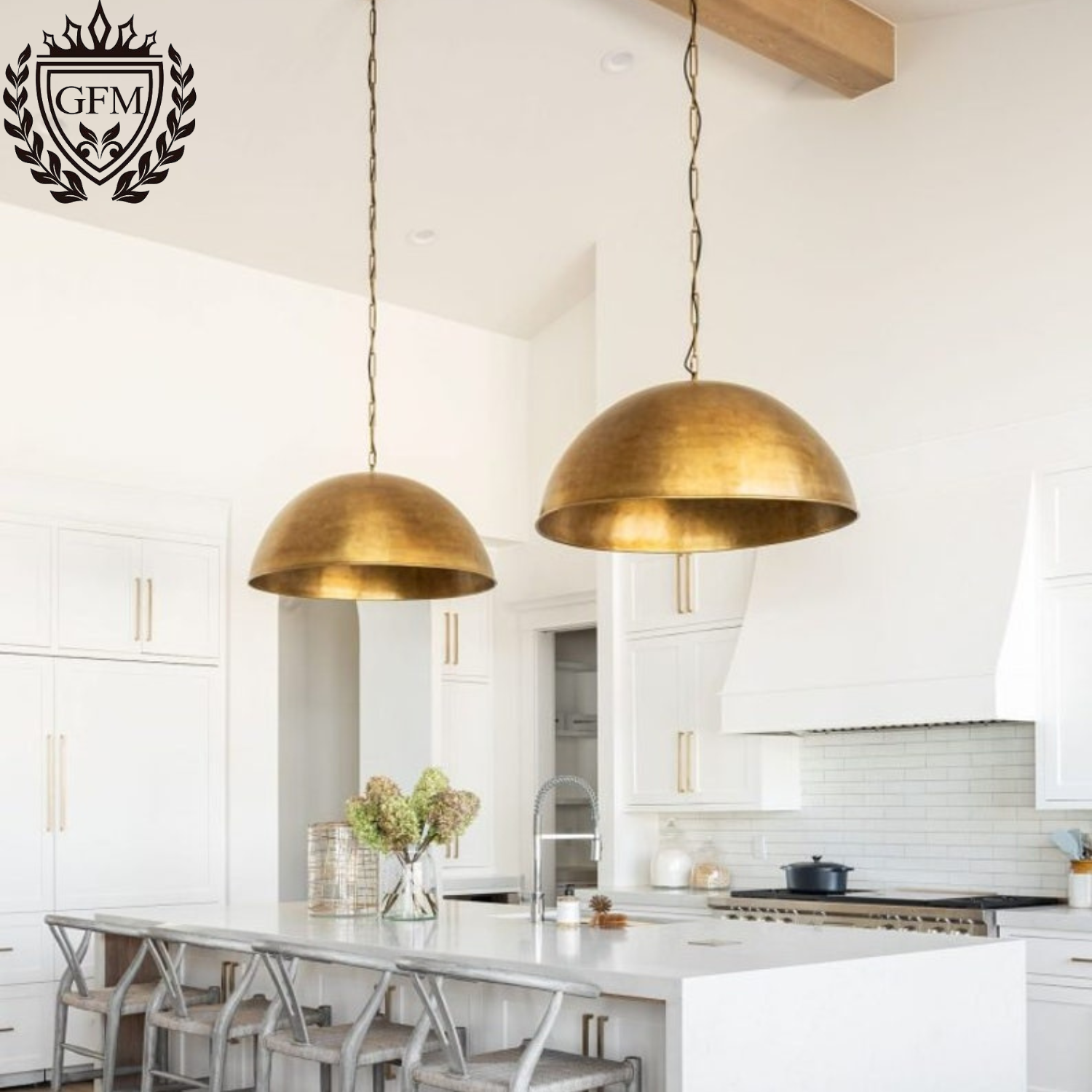 Brass dome best sale pendant light