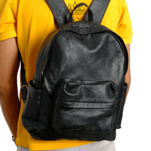 Travel Backpack , Black Leather Backpack