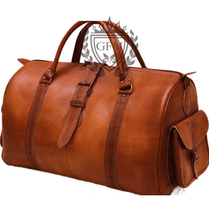 Leather travel bag Tan Color