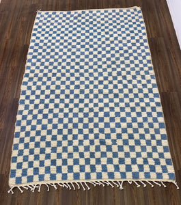 Blue and white checkered rug! wool checkerboard rugs.