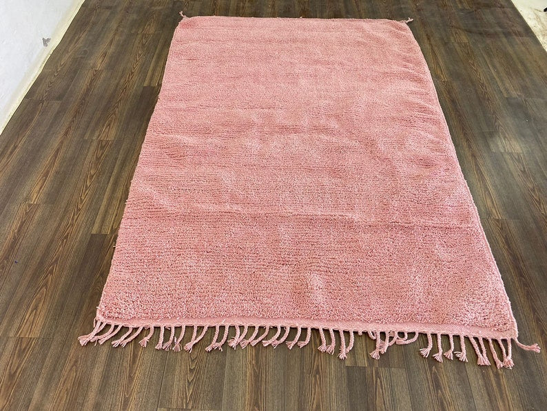 custom made moroccan berber solid pink area rug