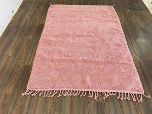 custom made moroccan berber solid pink area rug