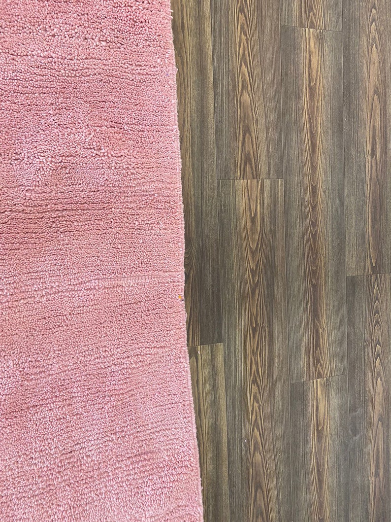 custom made moroccan berber solid pink area rug