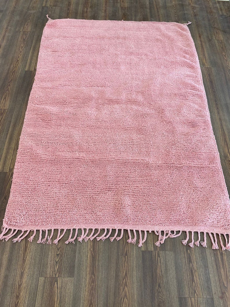 custom made moroccan berber solid pink area rug