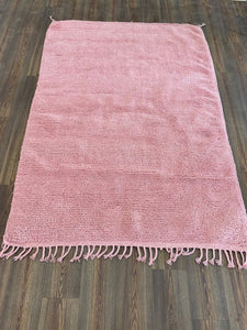 custom made moroccan berber solid pink area rug