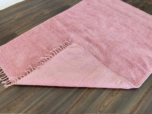 custom made moroccan berber solid pink area rug