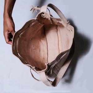 Moroccan leather bag White