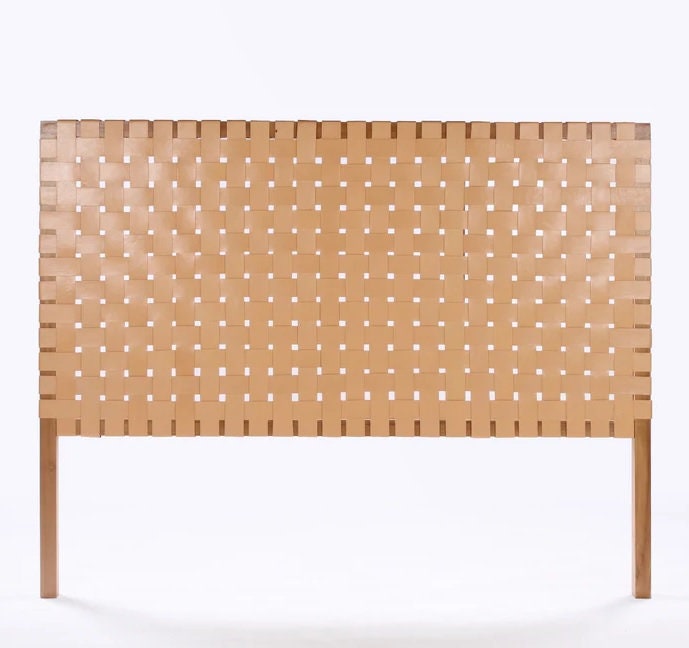 Woven leather strap headbaord, naturally stunning headboard , wall hanging leather straps headbaord, wall art hanging