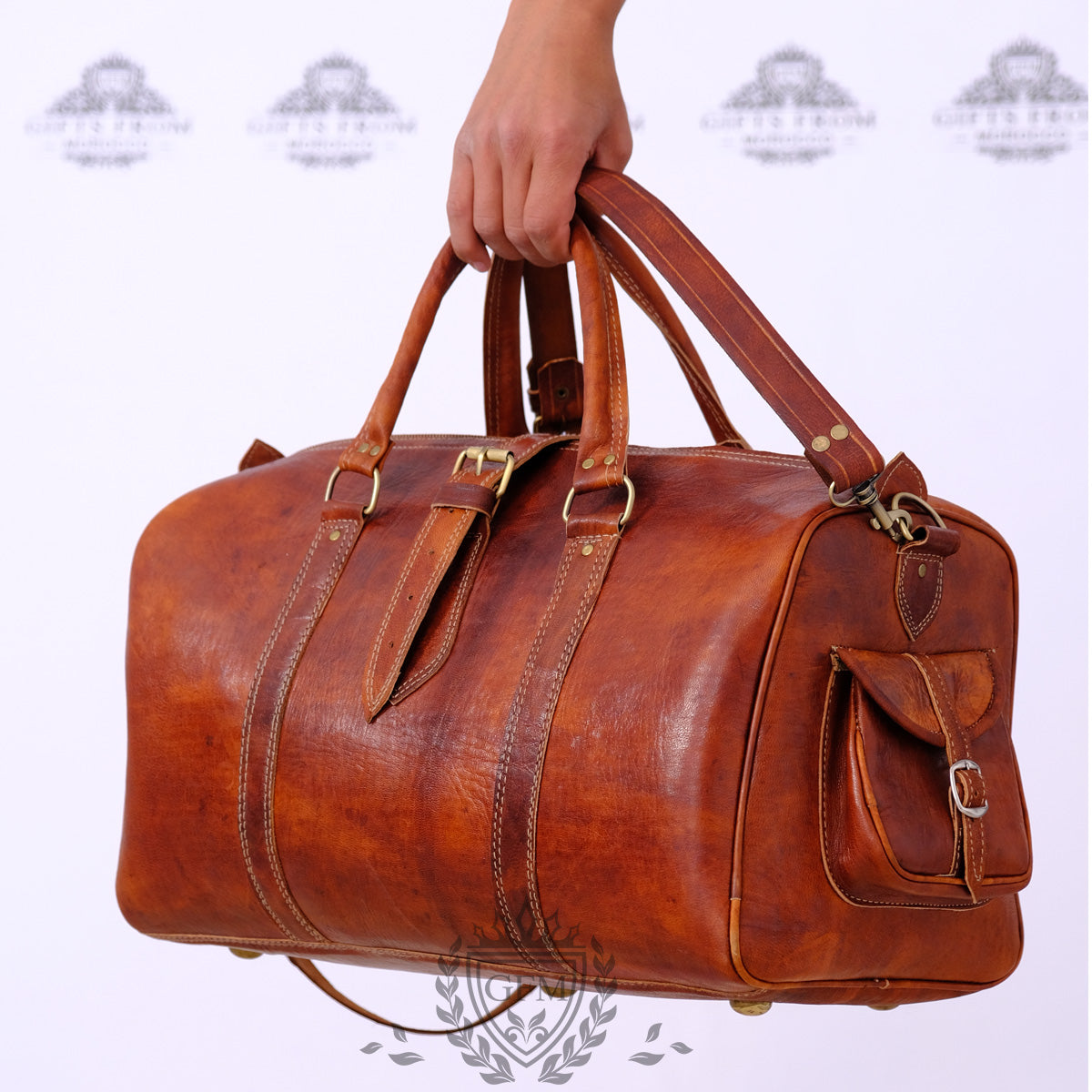 Handmade Chic Weekender Bag - GFM -giftsfrommorocco-morocco leather