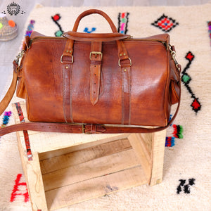 Handmade Chic Weekender Bag - GFM -giftsfrommorocco-morocco leather