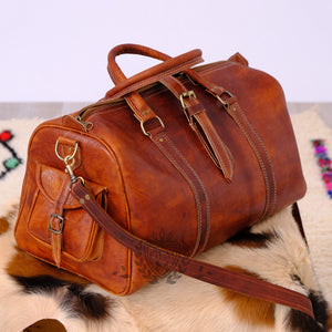 Handmade Chic Weekender Bag - GFM -giftsfrommorocco-morocco leather