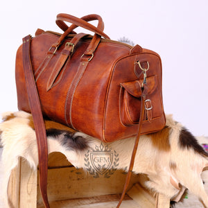 Handmade Chic Weekender Bag - GFM -giftsfrommorocco-morocco leather